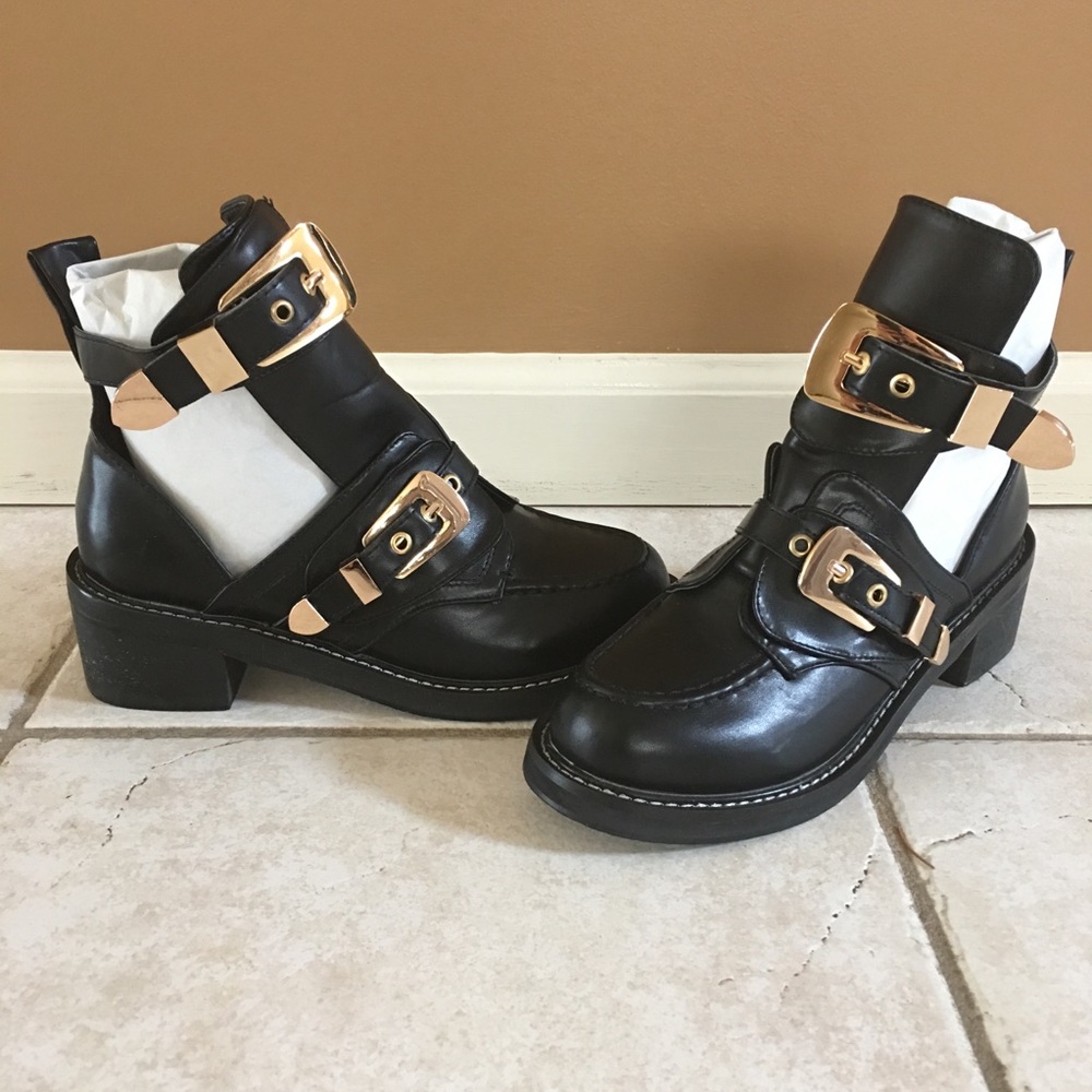 Cut-Out Combat Boots